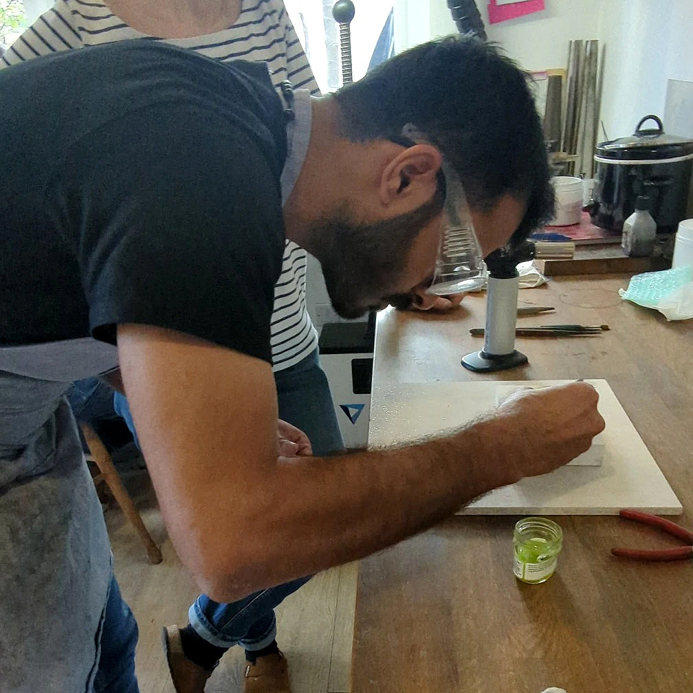 Silver Textured Wide Band Ring Making Workshop in Leeds in Horsforth, West Yorkshire