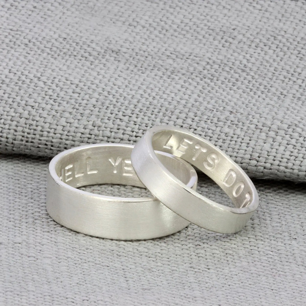 Matching Rings Luxury Personalised Matching Couples Rings Silver – Soremi Jewellery