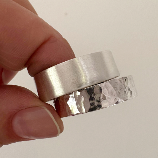 Silver Textured Wide Band Ring Making Workshop in Leeds in Horsforth, West Yorkshire