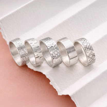 Silver Textured Wide Band Ring Making Workshop in Leeds in Horsforth, West Yorkshire