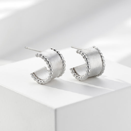 Sterling Silver Bobble Hoop Earrings