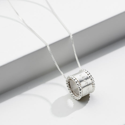 Personalised Story Teller Hoop Necklace Silver