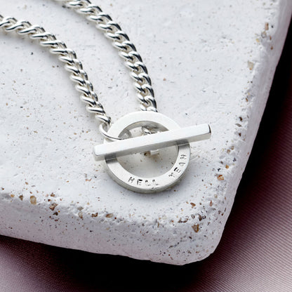 Personalised Toggle Necklace Sterling Silver