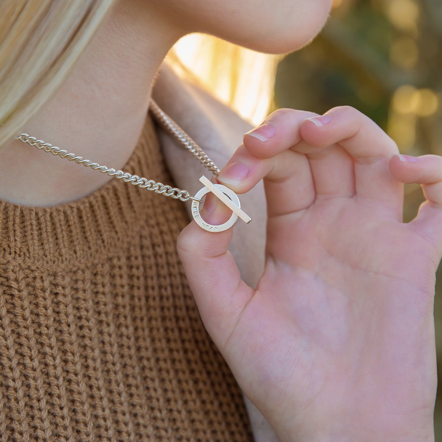 Personalised Toggle Necklace Sterling Silver