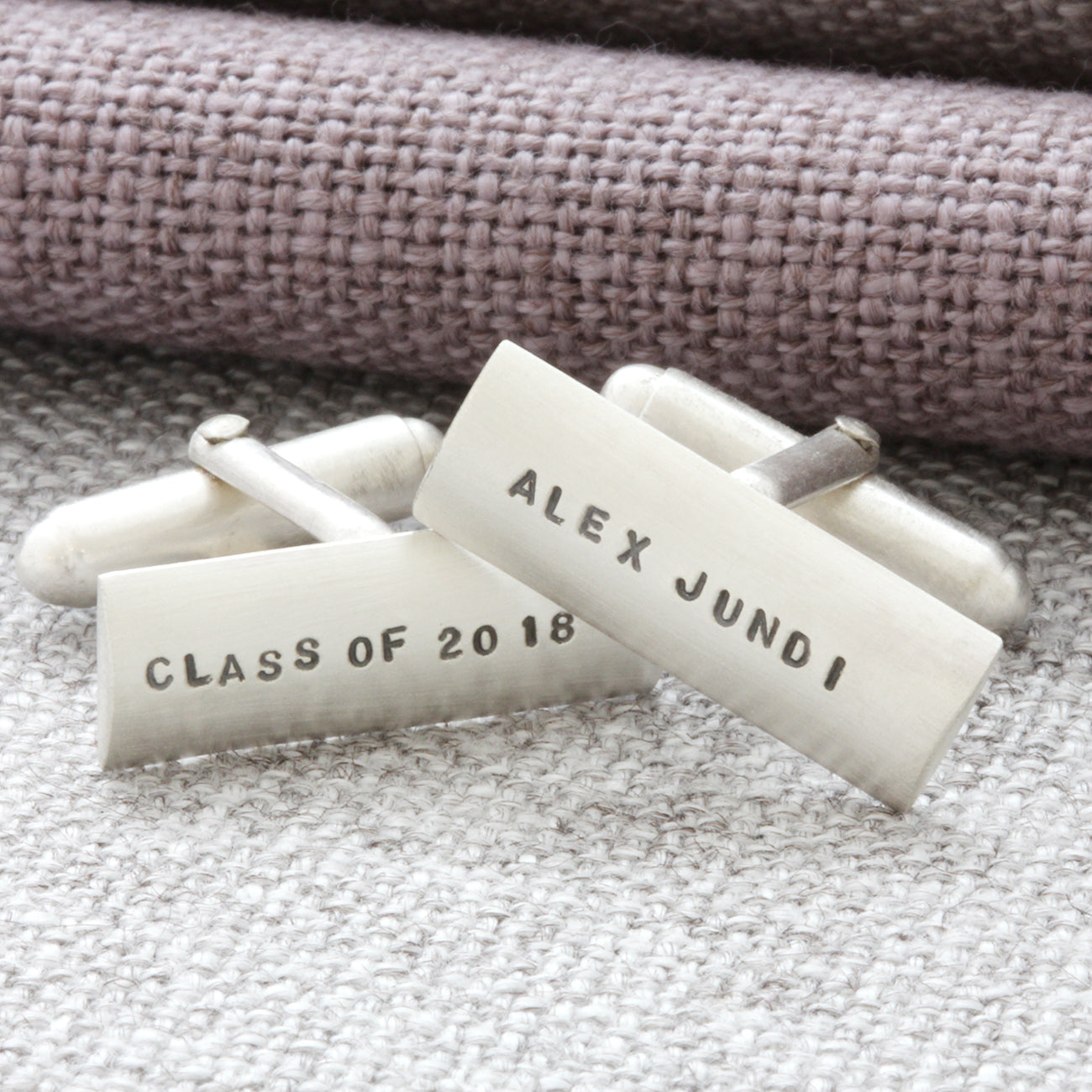 unique silver personalised cufflinks 