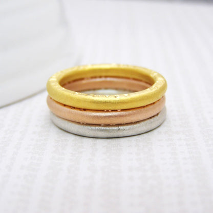 Personalised 9ct Gold Stacking Rings - Soremi Jewellery
