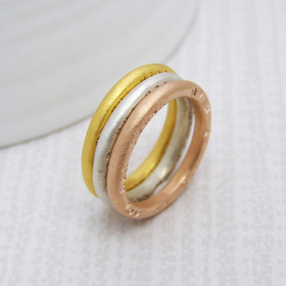 Personalised 9ct Gold Stacking Rings - Soremi Jewellery