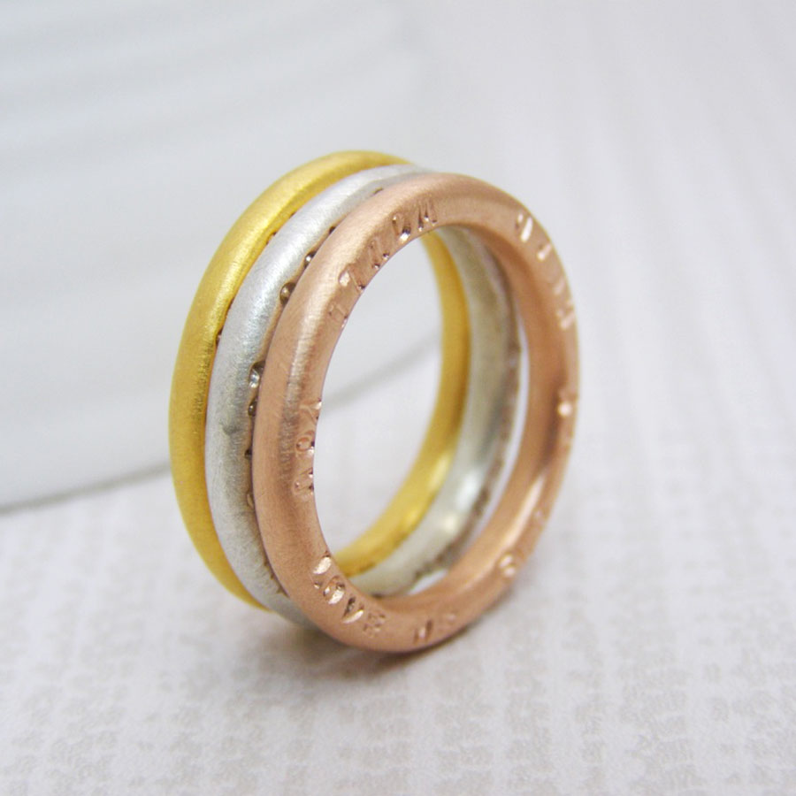 Personalised 9ct Gold Stacking Rings - Soremi Jewellery