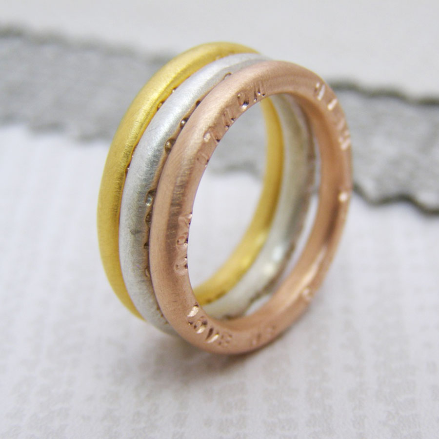 Personalised 9ct Gold Stacking Rings - Soremi Jewellery