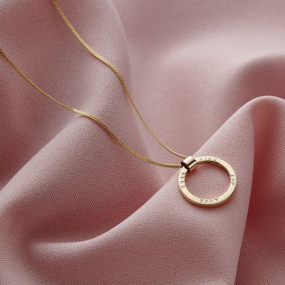 Personalised 9ct Yellow Gold Circle Necklace