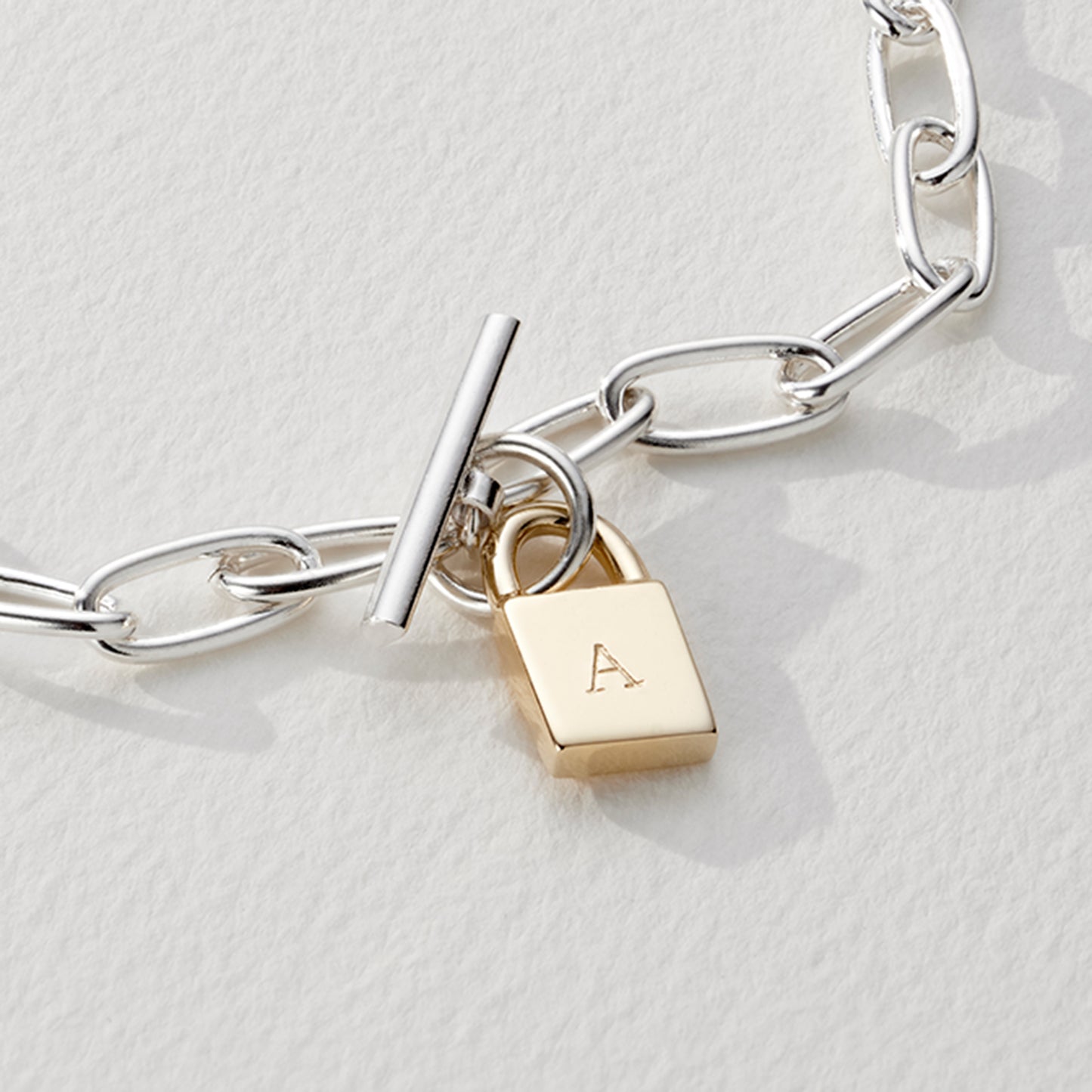 Personalised Initial Padlock Chunky Chain Necklace