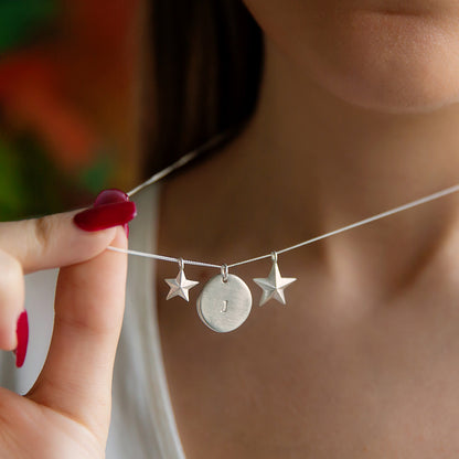 Personalised Star Disc Nugget Necklace