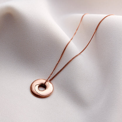Personalised 9ct Gold Locket Mobius Necklace