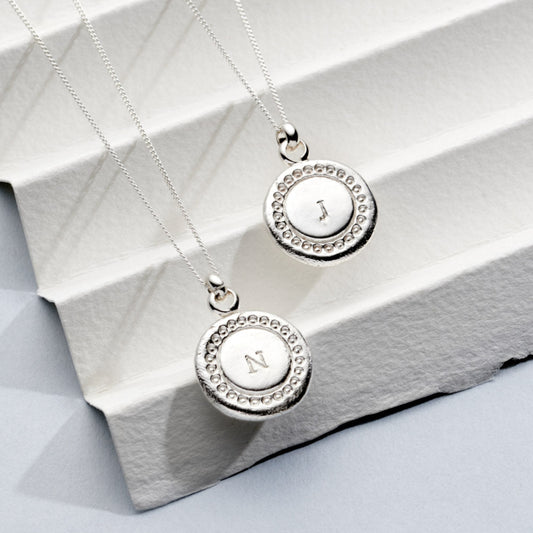 Personalised Silver Medallion Pendant Necklace