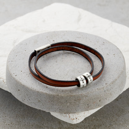 Personalised Italian Leather Hoop Bracelet