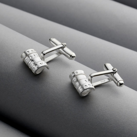 Silver Personalised Scroll Cufflinks