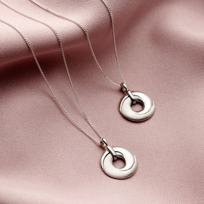 Personalised Silver Mobius Locket Necklace