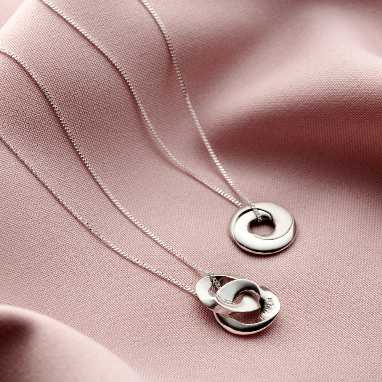 Personalised Interlinking Hoops Mobius Necklace