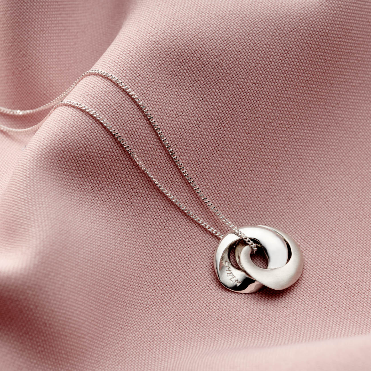 Personalised Interlinking Hoops Mobius Necklace