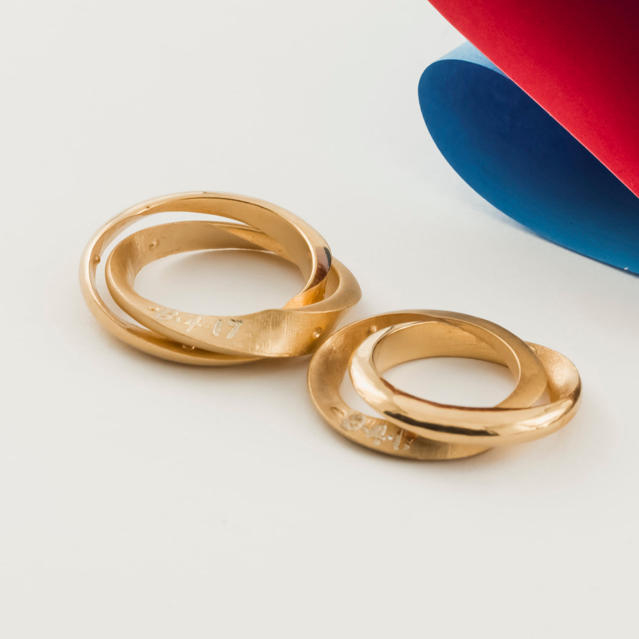 Mobius Infinity Personalised Yellow Gold Wedding Bands - Soremi Jewellery