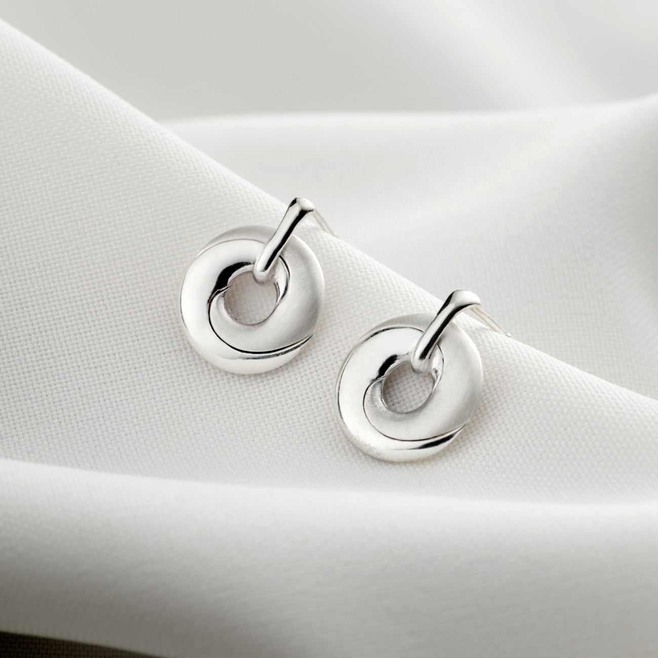 Mobius Infinity Personalised Silver Earrings
