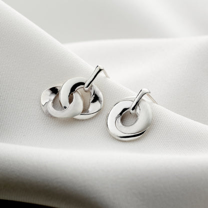 Mobius Infinity Personalised Silver Earrings