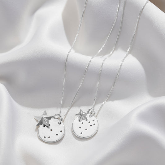 Zodiac Constellation & Stars Nugget Necklace