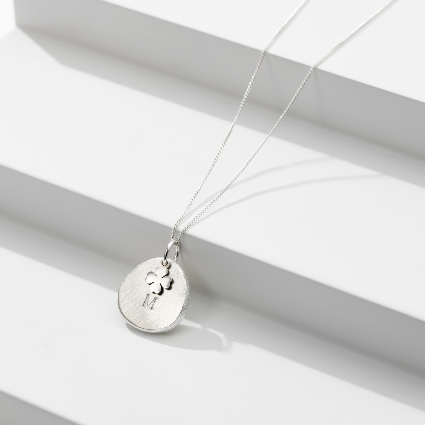 Personalised Four Leaf Clover Nugget Necklace
