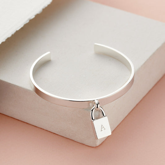 Personalised Padlock Cuff Bracelet