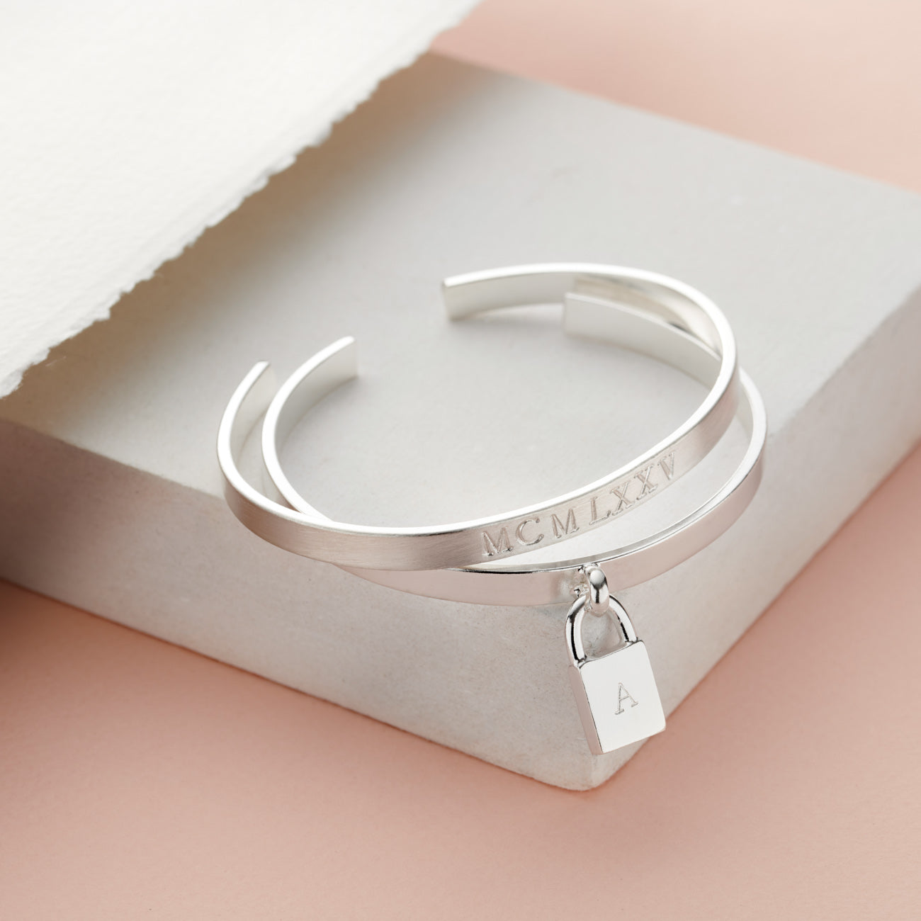 Personalised Padlock Cuff Bracelet