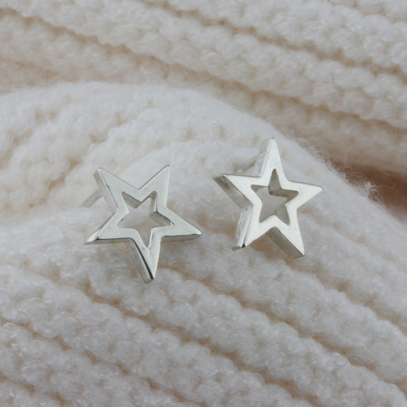 Sterling Silver Star Stud Earrings