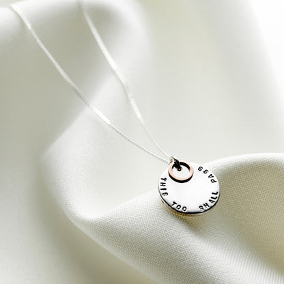 Personalised Silver & Rose Gold Disc Necklace