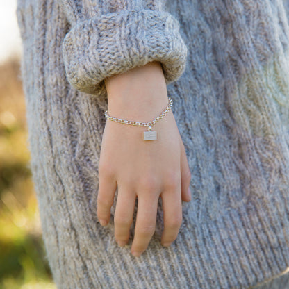 Personalised Sterling Silver Brick Bracelet