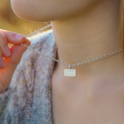 Personalised Sterling Silver Brick Necklace