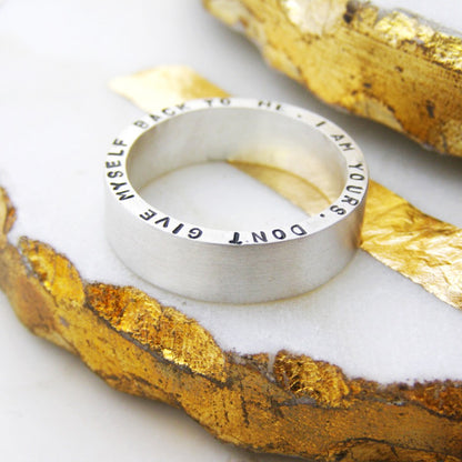 Hand made silver personalised ring 