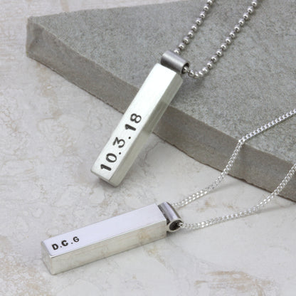 Silver Men's Chunky Personalised Pendant