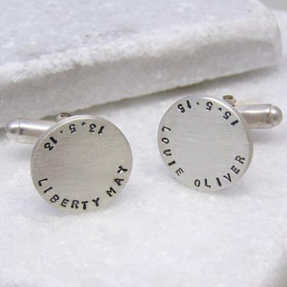 Personalised Disc Cufflinks - Soremi Jewellery