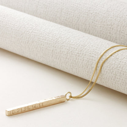 classic solid gold bar necklace