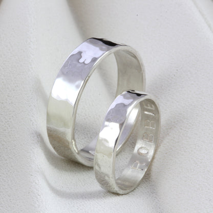 His & Hers Silver Personalised Rings