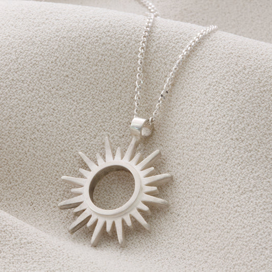 silver sun necklace