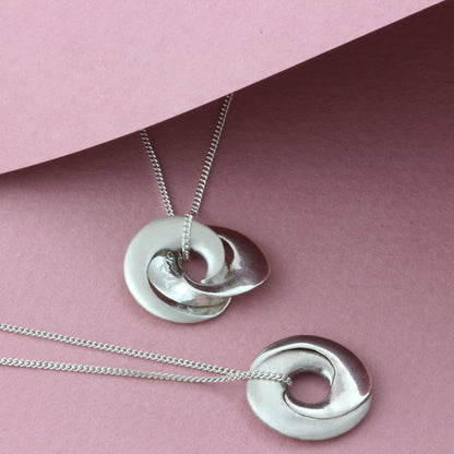 Personalised Interlinking Hoops Mobius Necklace