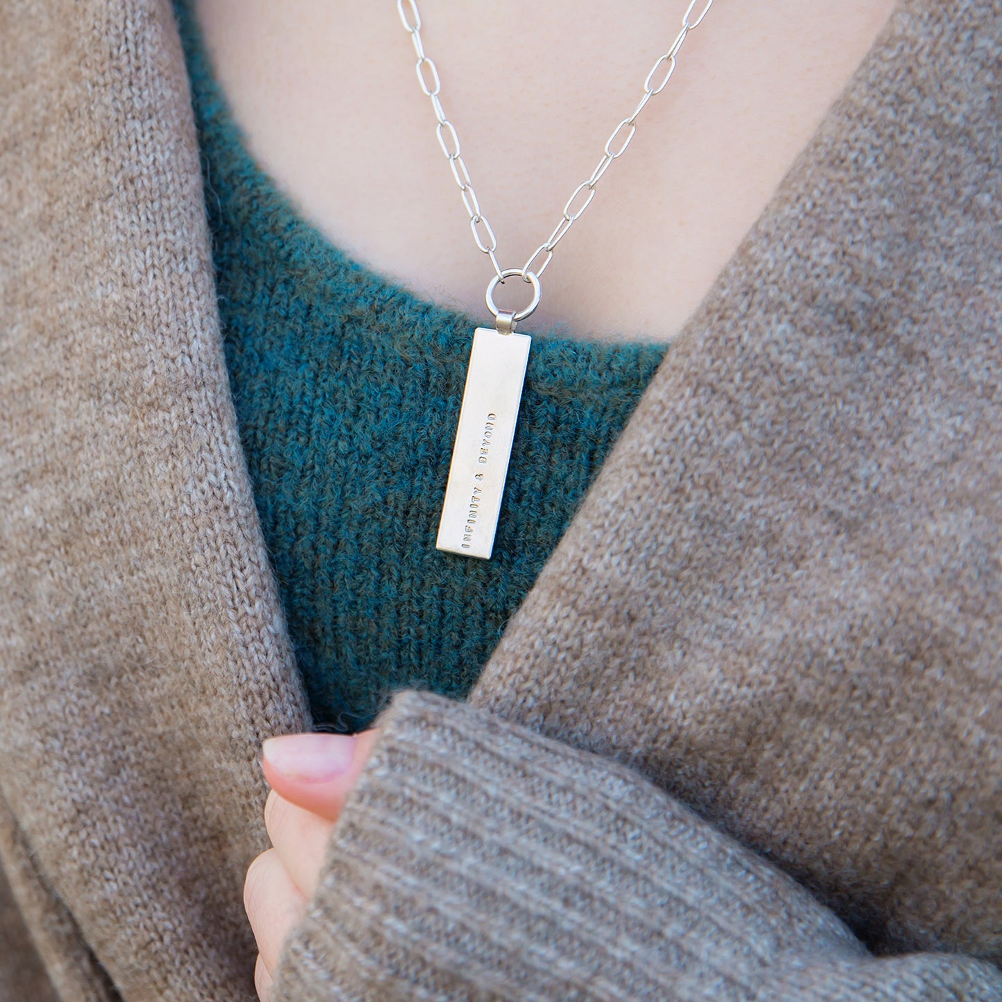 Personalised Tag Necklace With Paperclip Chain