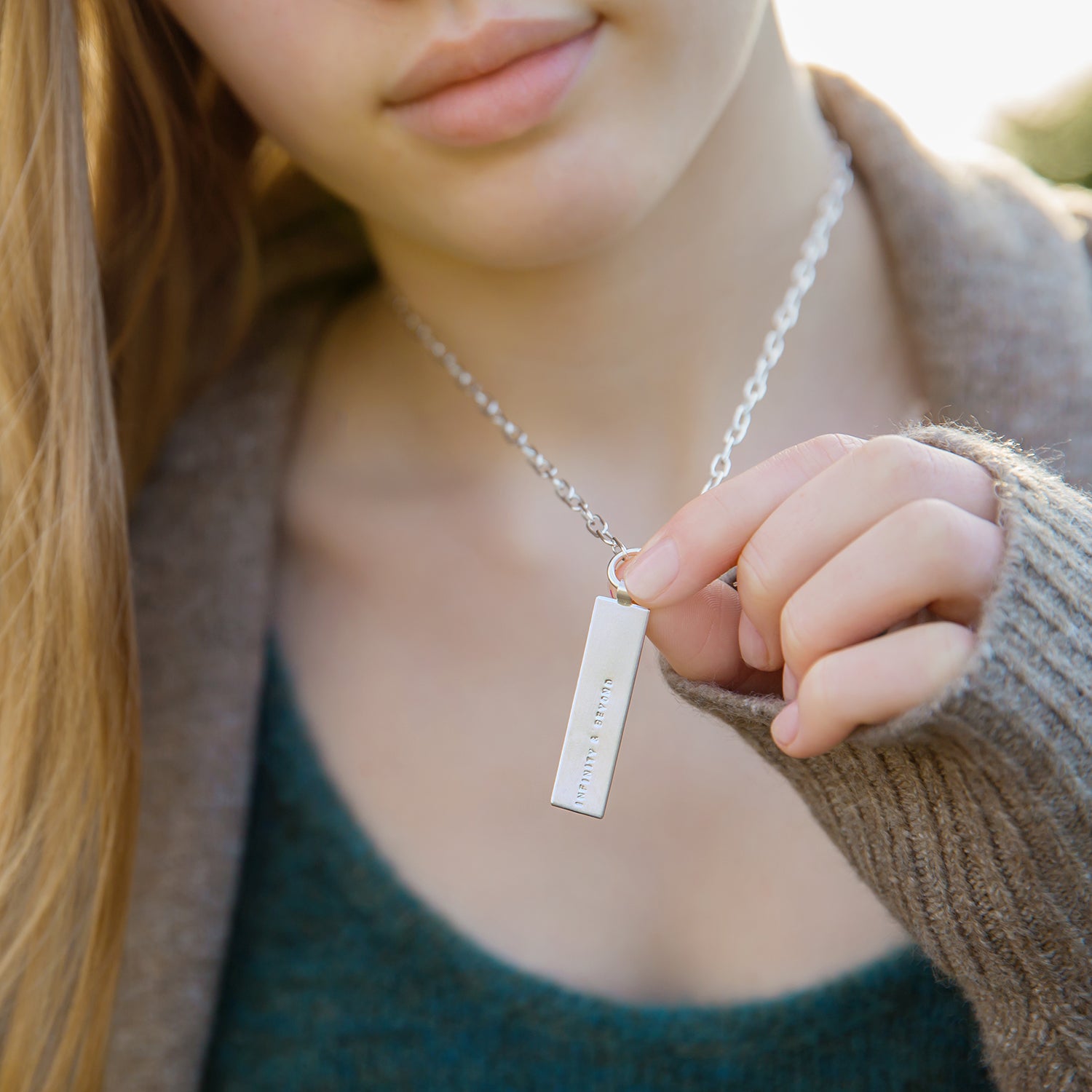 Personalised Tag Necklace With Paperclip Chain soremijewelleryuk