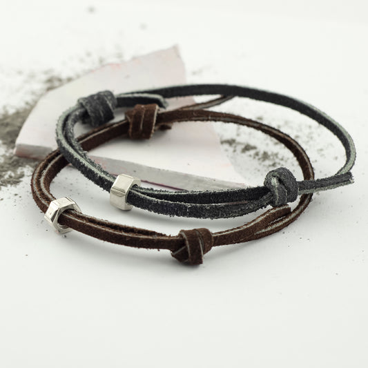 Personalised Men’s Suede Boulon D’amour Bracelet - Soremi Jewellery