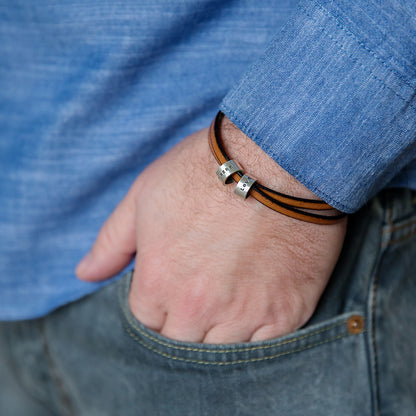 Personalised Italian Leather Hoop Bracelet