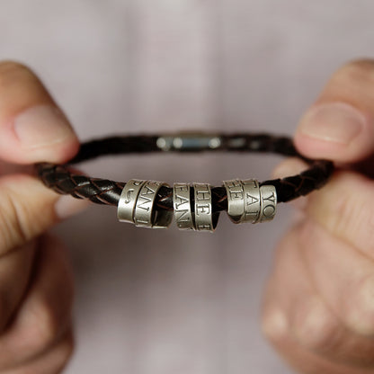 Personalised Mens Silver Scroll Bracelet