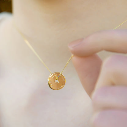 Personalised Solid Gold Nugget Spinner Necklace