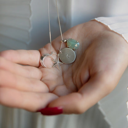 Personalised Silver Initial Neckalce with Charms