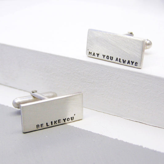 Classic Silver Personalised Mens Cufflinks - Soremi Jewellery