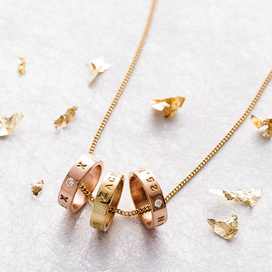 Personalised Gold Trio Pendant - Soremi Jewellery